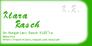 klara rasch business card
